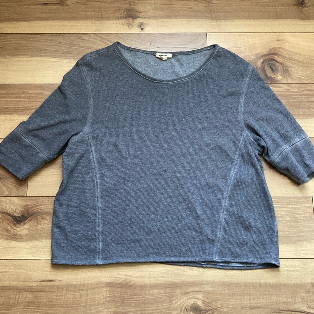 Helmut Lang Gray 1/2 Sleeve Sweatshirt. Size M